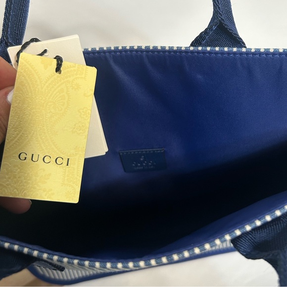 GUCCI x Oshkosh Collaboration Tote blue striped Children’s Line - Picture 4 of 6